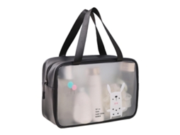 Bolsa de Maquiagem Transparente Estampa Cartoon À Prova D'água Preta