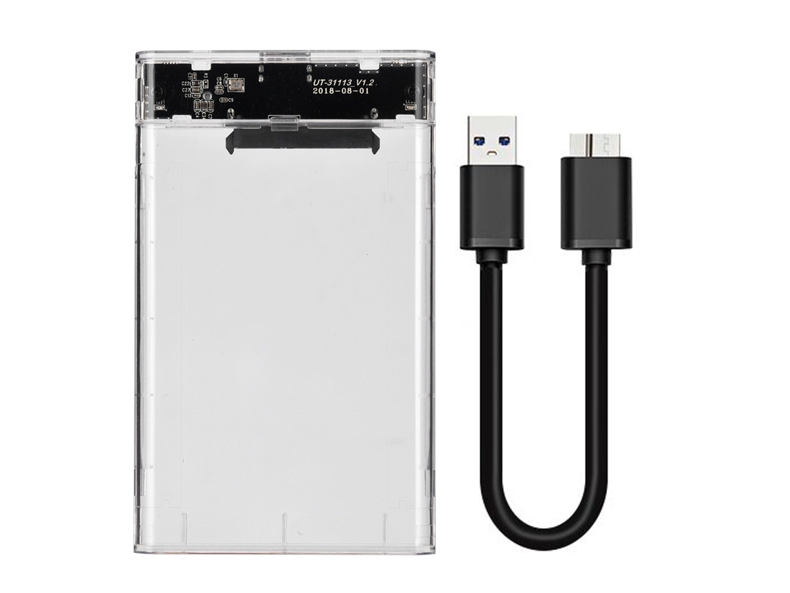 Caixa De Disco Rígido Móvel Ssd Sata De 2,5 Polegadas Para Notebook Usb3.0 Transparent High Speed