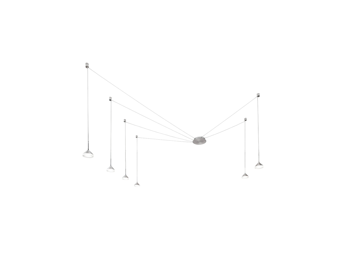 Luminária Pendente Isabella Led 48w 3000k Regulável Ø350 Cm Alumínio Acetinado Dimmer Inteligente Integrado Fabas Luce