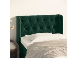 Vidaxl Cabeceira De Cama C/ Abas Veludo 83x16x78/88 Cm Verde-escuro