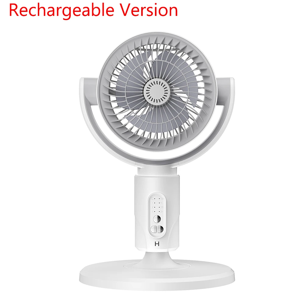 Ventilador Elétrico De Chão Com Turbina De Ar Recarregável, Cinco Velocidades De Vento Ajustáveis E Altura Ajustável.
