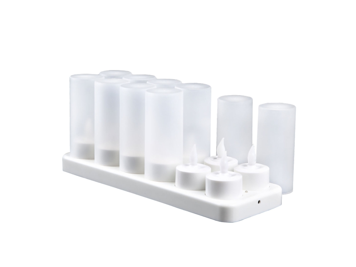Velas Led Recarregáveis 12 com Cups Amarelo LAXISCREED