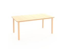Mesa Rectangular Reciclada Exterior 160x90 Fogo Amarelo Noa Garbar