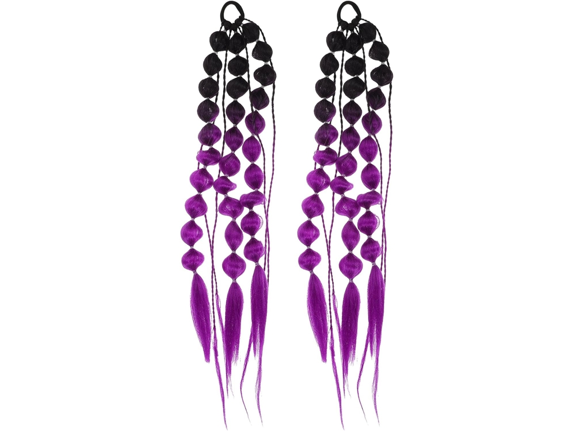 Extensão De Cabelo Colorida Com Detalhes Em Relevo, Trançada À Mão Para Um Rabo De Cavalo.