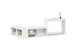 Mesa de Cabeceira com Secretária 222x107x75 cm Pinho Maciço Branco MAISON EXCLUSIVE