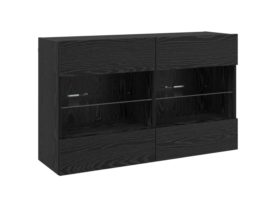 Armário de TV de Parede Carvalho Preto 98,5x30x60,5 cm MAISON EXCLUSIVE