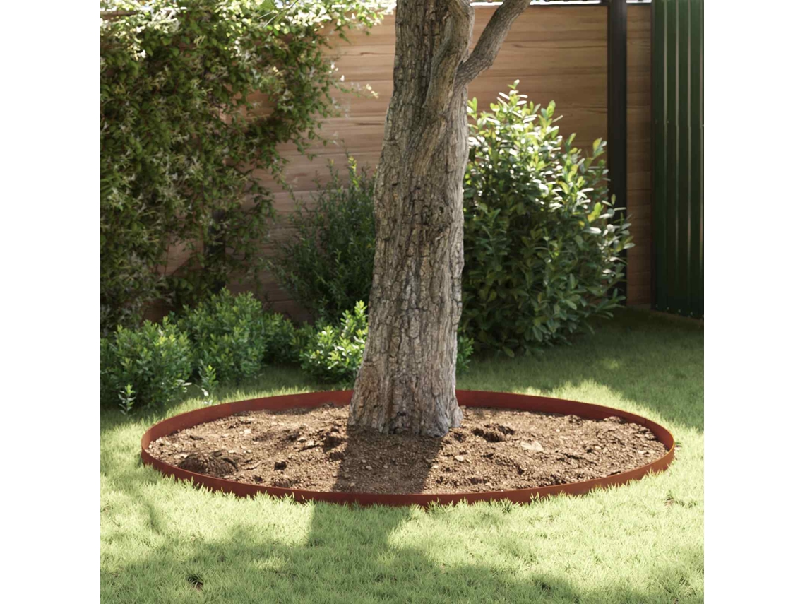 Vidaxl Acabamento Para Gramado 450 X 0,05 X 10 Cm Ferro Enferrujado