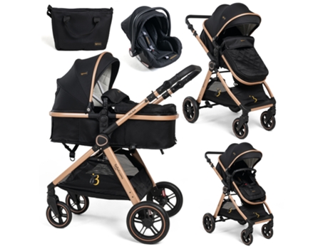 Carrinho de Bebé Trío 3 em 1 0-22 kg Nicea Black BEBELISSIMO