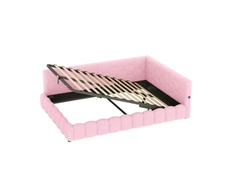 Cama Estofada 140x200 Cm Com Usb E Type-c - Rosa