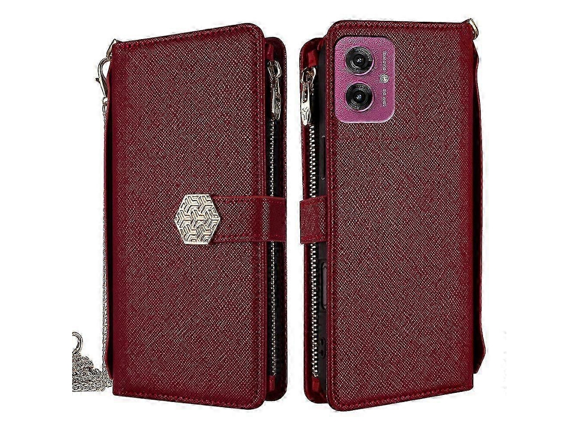 For Motorola Moto G55 5g26-27 Crossbody Handle Cross Texture Leather Phone Case