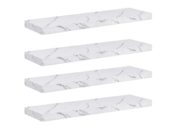 Conjunto de 4 Prateleiras de Parede em Mármore Branco MAISON EXCLUSIVE (80x23,5x4 cm)