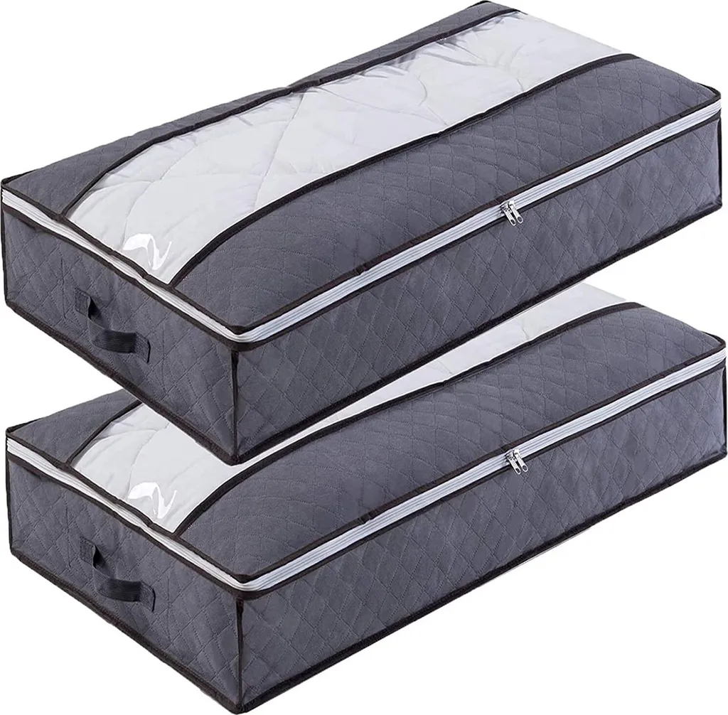 Conjunto De 2 Caixas Organizadoras Para Debaixo Da Cama, 100x50x15cm, Em Tecido Impermeável, Para Guardar Roupas De Cama E Itens