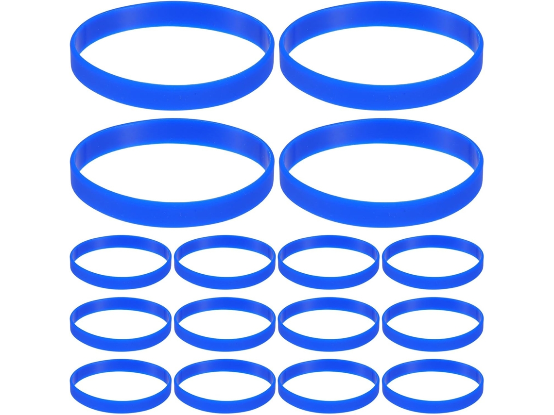 Pulseiras de silicone elástico azul escuro Healvian para adultos, 60 unidades, pulseiras macias para eventos e festivais.