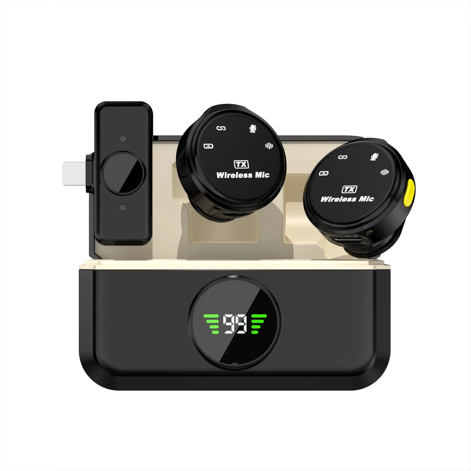 Microfone Lapela Sem Fio Magnético 1 Para 2, Interface Ios, Live E Entrevista Ao Ar Livre
