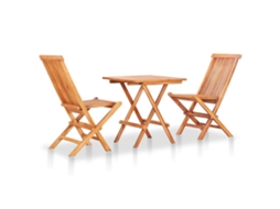 Maison Exclusive - Conjunto Bistrô C/ Almofadões Vermelho Tinto 3 Pcs Teca Maciça