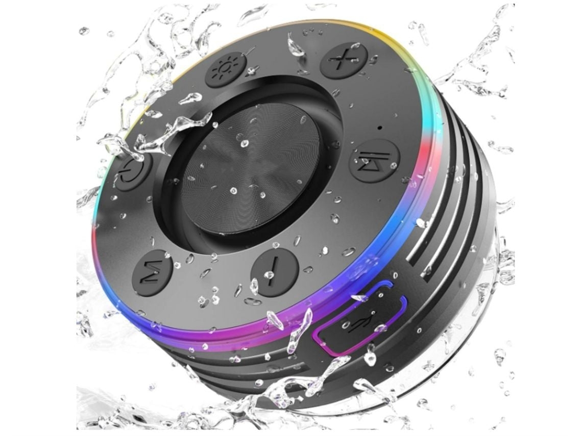Coluna Bluetooth Coluna Bluetooth Portátil À Prova Dágua Ipx7 Show De Luzes Led Microfone Embutido Mini Coluna Externo Preto Lalamoli*