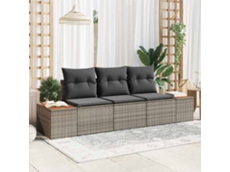 Vidaxl Conjunto De Sofá De Jardim 3 Unid. 3-número De Lugares Cinzeto