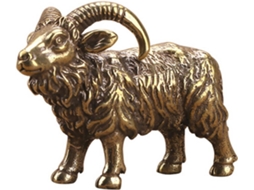 Ornamento De Cabra Em Metal, Estatueta Artesanal Em Latão, Tamanho Pequeno Para Ambientes Internos, Superfície