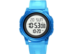 Lurelia Relógio Digital, Visor Digital, Led, Cronómetro, Alarme, Data/calendário, 12/24h, Silicone, Abs, Resistente À Água 5atm, Azul