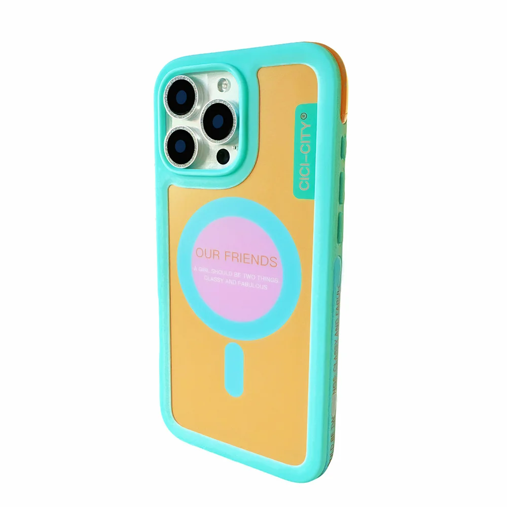 Capa Magsafe Para Iphone (iphone 15 Pro, Verde E Amarela)