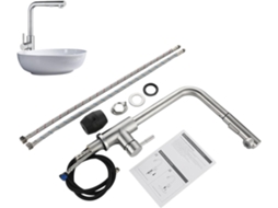 Torneira De Cozinha, Monocomando Para Pia, Em Aço Inoxidável, Com Pulverizador Extensível - De