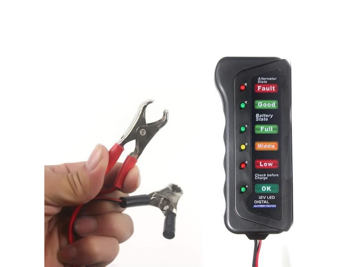 Aofan Multi Function 12v Auto Battery Tester, Ferramentas de diagnóstico e testador de alternador com 6 LEDs para carro e