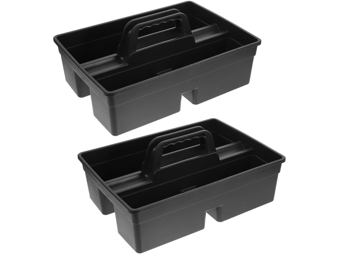 Conjunto De 2 Cestos De Transporte Com Alças De Plástico Resistentes, Organizadores Portáteis.