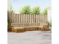 Vidaxl Conjunto De Sofás Para Exterior 7 Unid. Natural E Bege