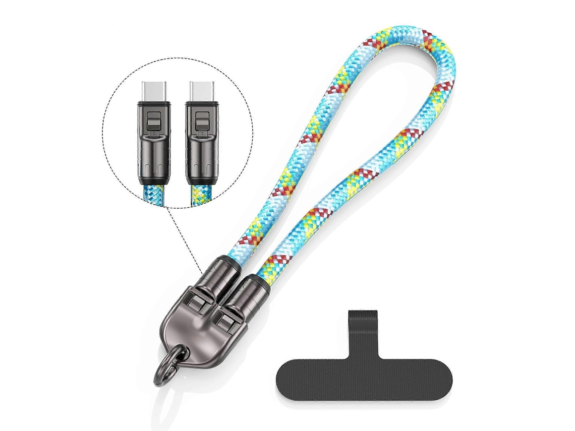 Cabo Usb, Dados De Carregamento Rápido Usb C 2 Em 1 De 240 W, Colar Para Telemóvel, Carregamento Integrado, Nylon, Para Telemóvel