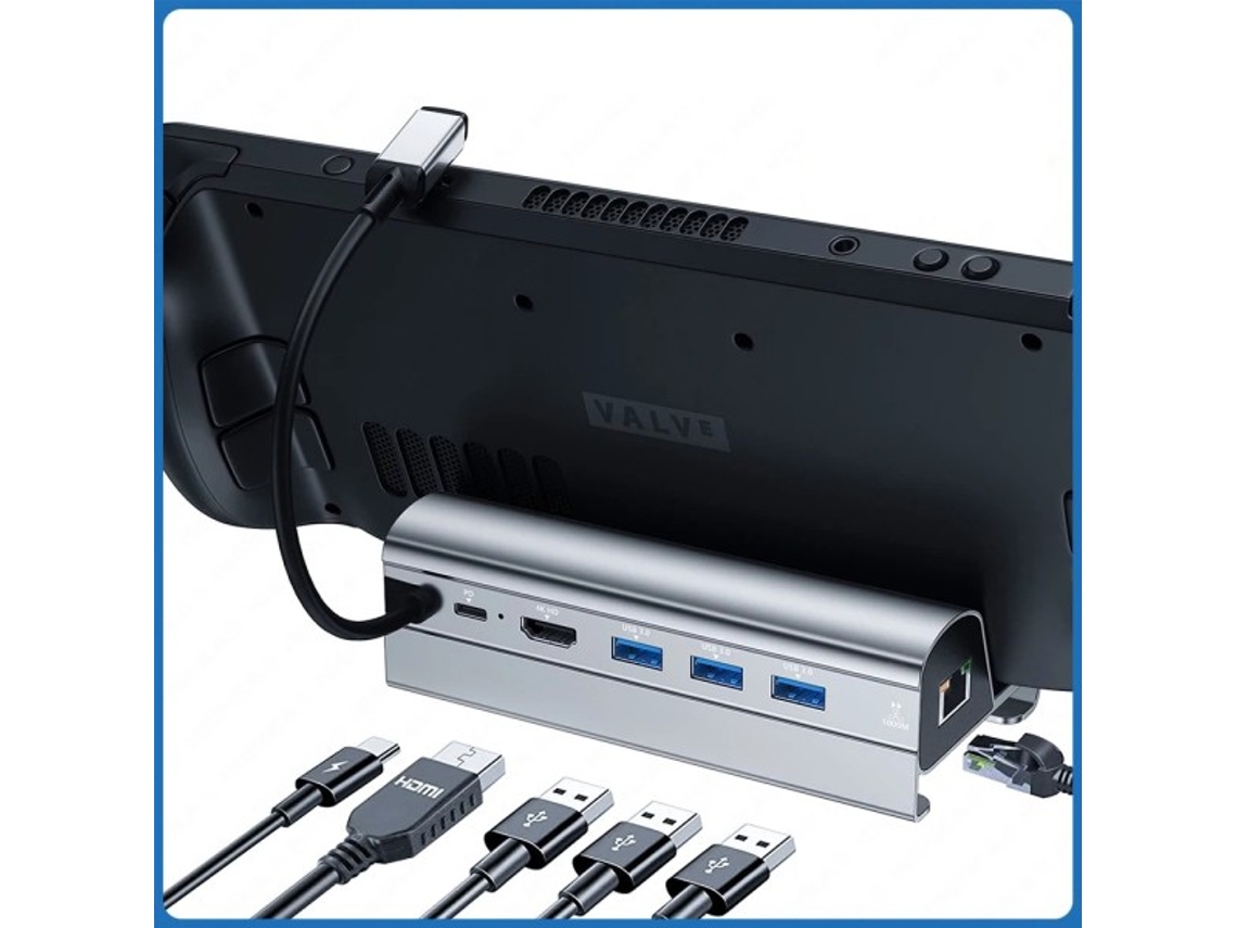 Steam Deck Dock 6 Em 1 Rog Ally Docking Station Stand Acessórios