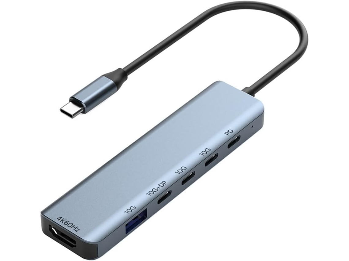 Hub Usb-c Com Saída De Vídeo Dupla 4k, Usb 3.2 Gen2 10 Gbps E