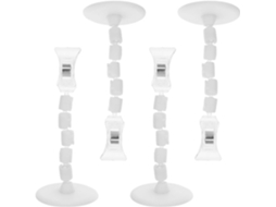 Conjunto de 4 clipes de plástico transparente para etiquetar, exibir preços e etiquetas, leves e práticos.