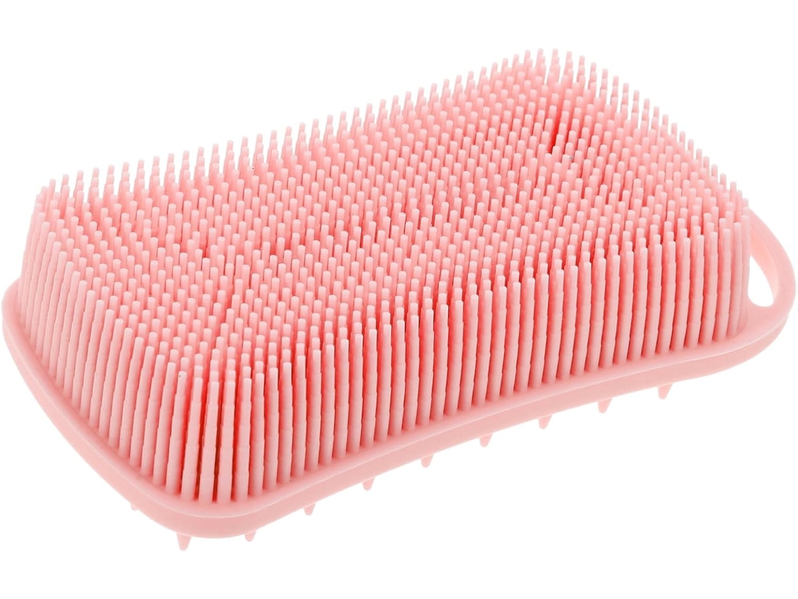 Escova De Banho Para Bebê, Acessório Para Esfoliação Corporal, Superfície Lisa De Silicone, Rosa, Para Massagem E Hora