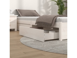 Gavetas De Cama 4 Pcs Madeira De Pinho Maciça Branco