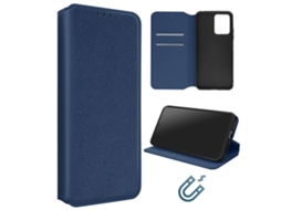 Capa Para Xiaomi Redmi Note 12 Pele Magnética Azul