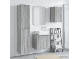Vidaxl Conjunto De Móveis Para Banheiro 3 Unid. Sonoma Cinzento
