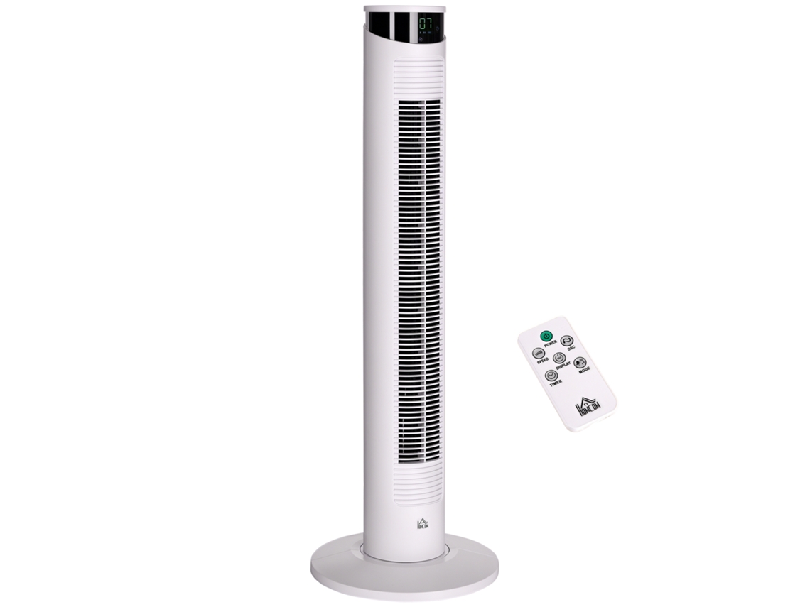 Ventilador de mesa com névoa, luz RGB, 3 velocidades, oscilação 90°, timer 10h, controle remoto, branco ZENCORE SERVICES