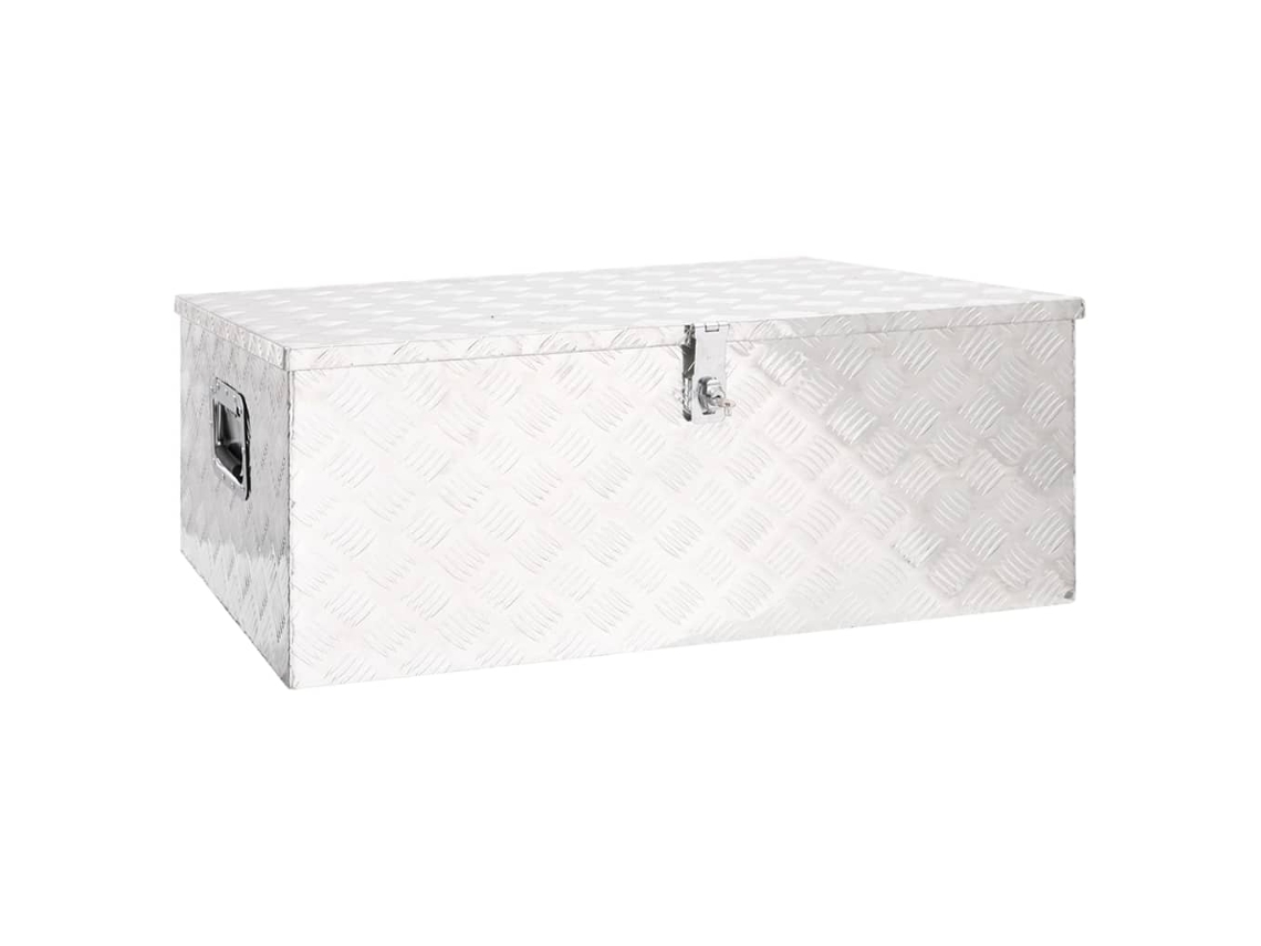 vidaXL Caixa de arrumação 100x55x37 cm alumínio prateado