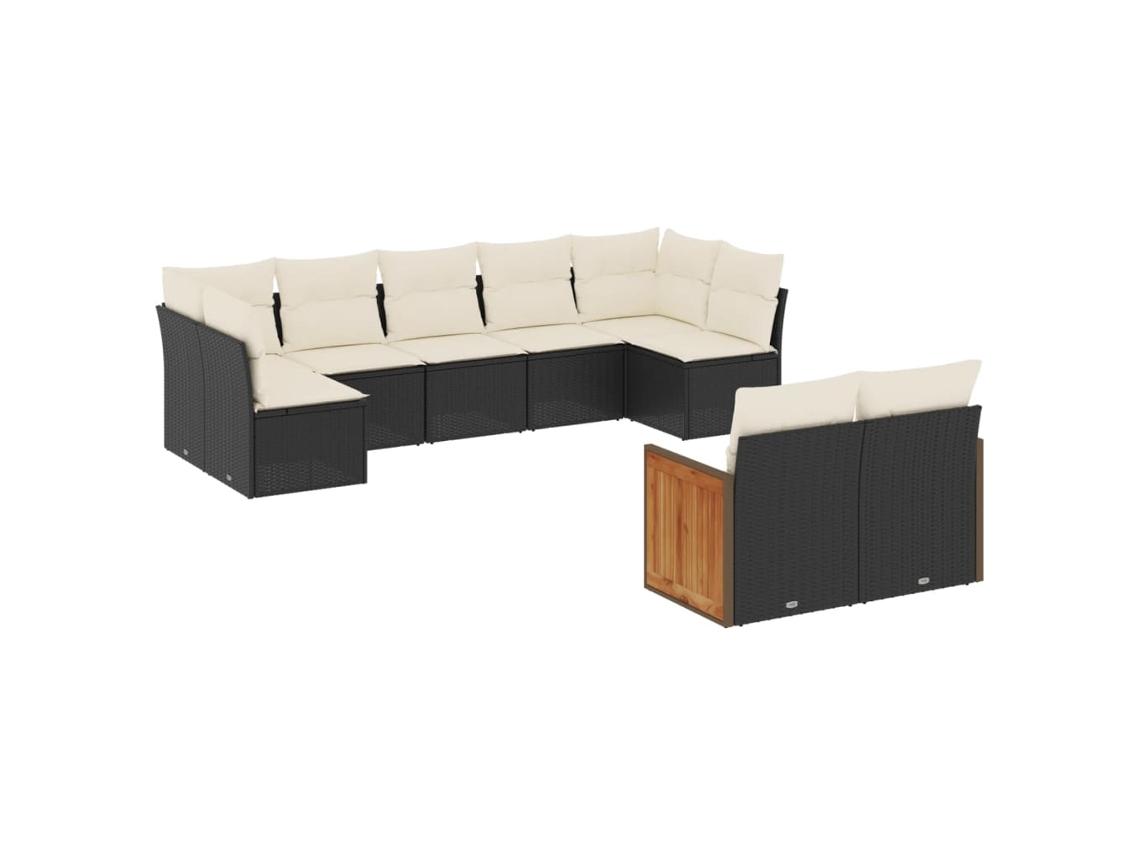 Garden Sofa Set, Garden Sofa Sets Vidaxl Preto Rattan / Vime (n/a)