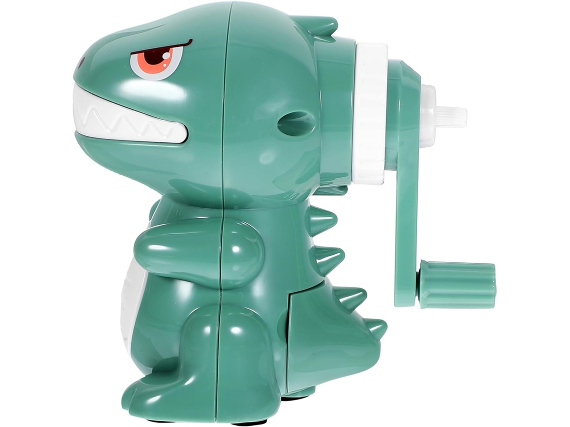 Apontador de Lápis Manual Ajustável em Formato de Dinossauro Verde em Plástico, para Material Escolar CHABERLU