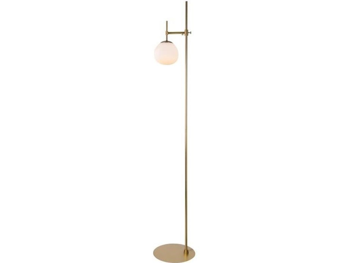 Candeeiro De Pé Moderno Maytoni Metal Dourado Abajur De Vidro Branco 1 Lâmpada Não Incluída E14 40w 220v