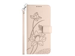 Capa-carteira Para Honor 600 Smart Com Motivo De Lótus Oriental E Alça De Pulso