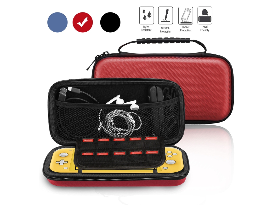 Ultimate Travel Bag Para Nintendo Switch Lite, Proteção Abrangente Com Aderência Confortávelamp Caps De Polegar, Protetor De Tela De Vidro Temperado
