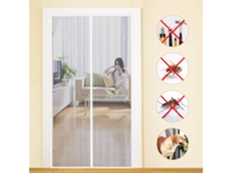 Cortina Magnética Para Portas 80x220cm Proteção Automática Contra Insetos Para Crianças E Animais Branco Btforus