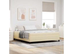 Vidaxl Cama Box Creme 180 X 200 Cm Tecido