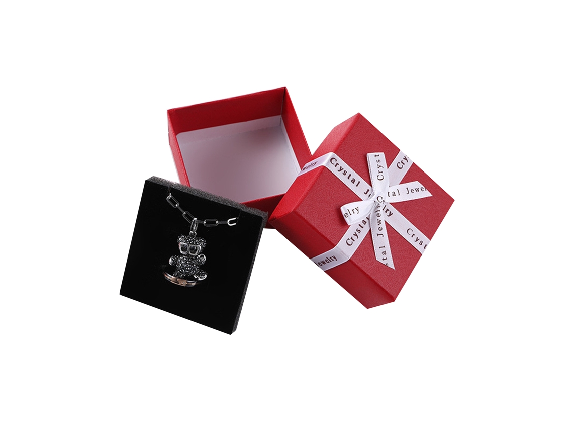 Caixas De Presente Laço Com Letras Para Bijuterias Pequenas 7.5x7.5x3.5cm