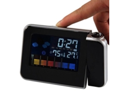 Despertador com projetor digital - Mostrar calendário Rádio FM - Preto S/MARCA