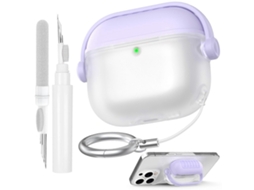 Capa protetora de silicone Ahastyle WG174 para fones de ouvido AirPods 4, com proteção contra danos e compartimento para limpeza 3 em 1. GIECY