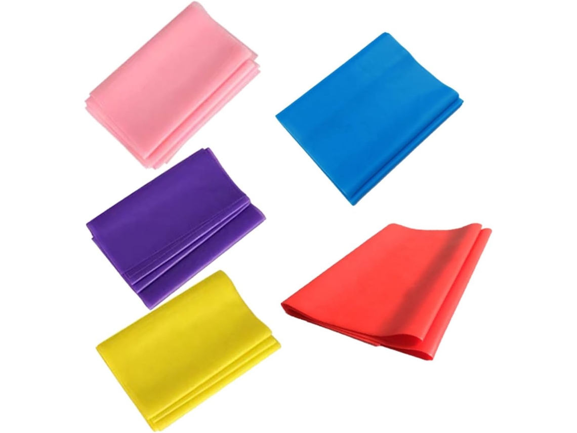 Conjunto De 5 Faixas Elásticas Resistência Para Exercícios Quadril, Ioga, Ativação Glúteos E Treinamento