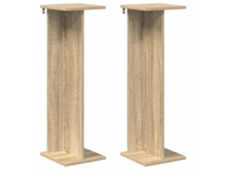 Conjunto 2 Suporte Para Plantas De Interior Vidaxl Castanho Derivados De Madeira (25 X 25,5 X 80,5 Cm)